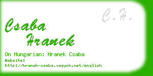 csaba hranek business card